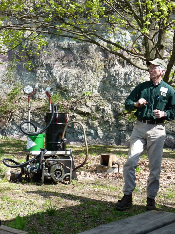 Gary Gilmore with his Charcoal Gasifier in the background.