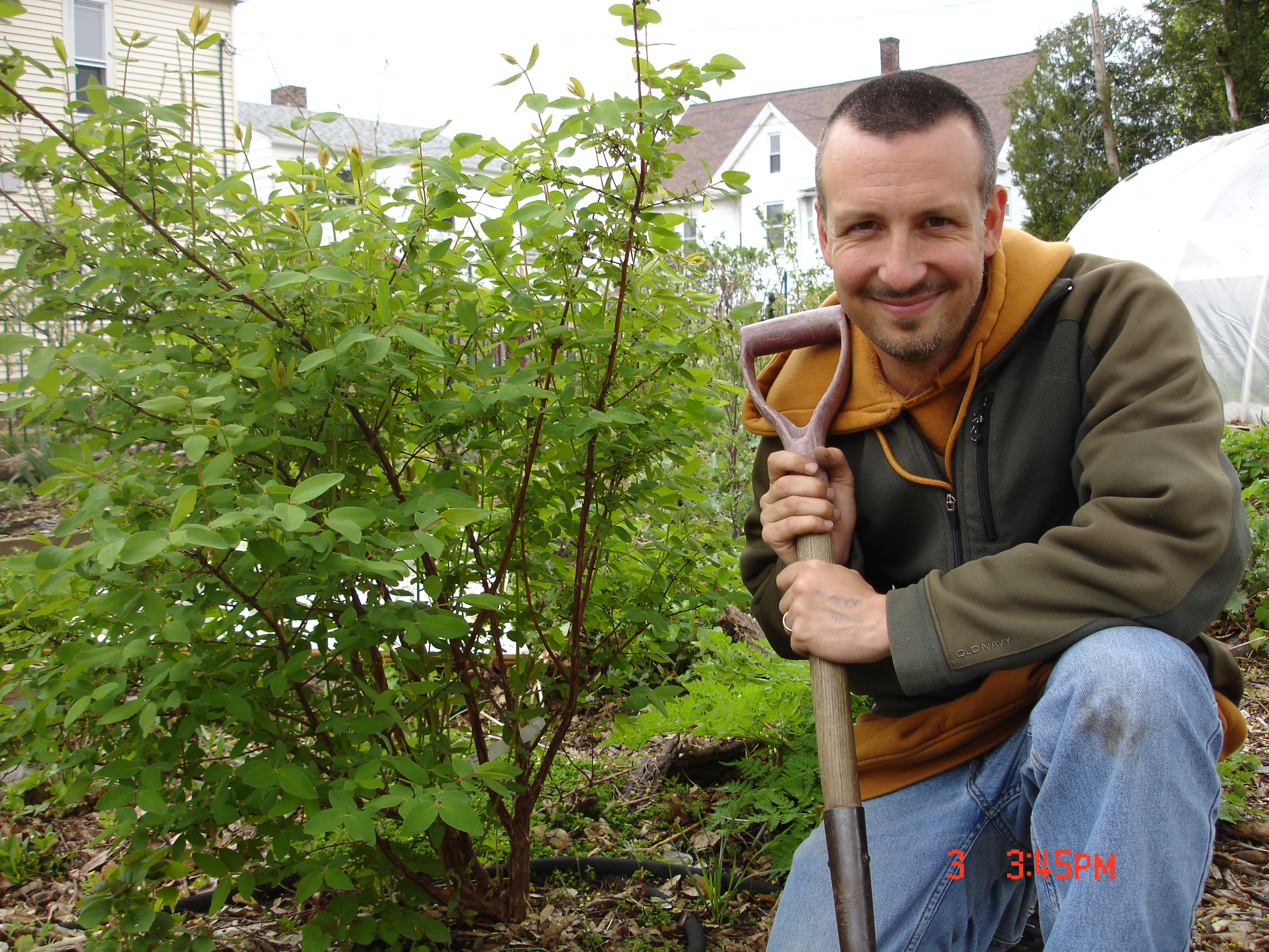 Eric Toensmeier in his garden.